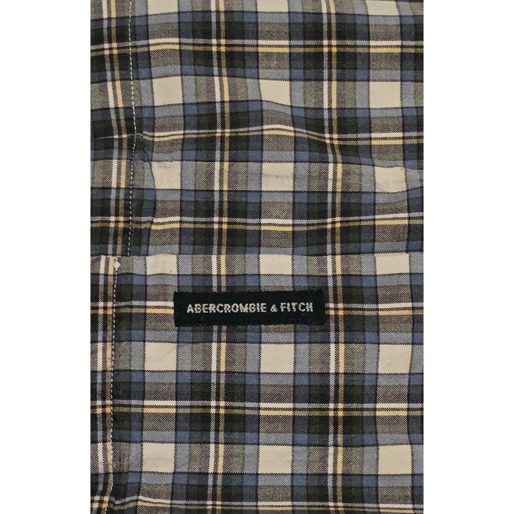Abercrombie & Fitch Men's Vtg Big 1X Checked Plaid Button Down Front Long Sleeve - Picture 4 of 7